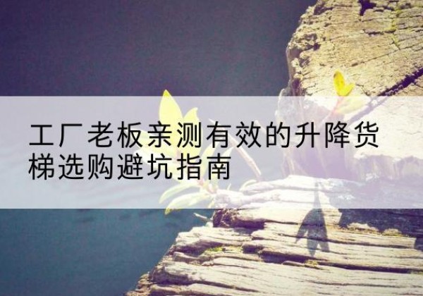 龙华升降货梯怎么选-工厂老板亲测有效的升降货梯选购避坑指南